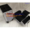 Heavy Duty Aluminum Cosmetic Organizer Box with Wheels